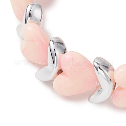 女性用アクリル＆CCBビーズストレッチブレスレット3個（3色）  ハート  ミックスカラー  内径：2-1/8インチ（5.5cm）  1pc /カラー&nbsp;BJEW-JB12165