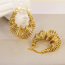 304 Stainless Steel Irregular Twist Hoop Earrings&nbsp;KB0349-2