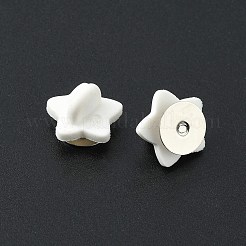 塩ビカップ  フラットヘッドピン付き  スター  ホワイト  13.5x14x8mm&nbsp;FIND-WH0065-03B