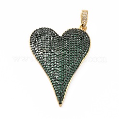 Rack Plating Brass Micro Pave Cubic Zirconia Pendants&nbsp;KK-E281-01G
