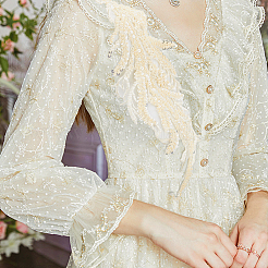 Leaf Polyester Embroidery Lace Appliques&nbsp;DIY-FG0003-90B