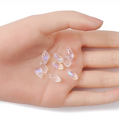 Electroplate Transparent Glass Faceted Teardrop Beads&nbsp;EGLA-YWC0001-01