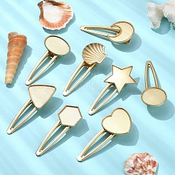 8 個 8 スタイル合金アリゲーターヘアクリップ検索  カボションのセッティング  DIYヘアアクセサリー作りに  ゴールドカラー  70~80x25~38mm  1個/スタイル&nbsp;PHAR-CJ0001-03