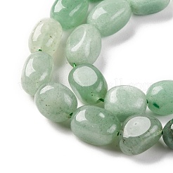天然石グリーンアベンチュリンビーズ連売り  ナゲット  タンブルストーン  7~12x6~8x5~7mm  穴：1mm  約43~44個/連  15.47~15.63''（39.3~39.7センチメートル）&nbsp;G-G146-A33-01