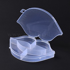 5グリッド透明プラスチックボックス  小さなジュエリーやビーズ用の唇形のビーズ容器  ホワイトスモーク  12.2x18.1x2.5cm  内径：30.5x110.5x22mm、47x87x22mm、71x88x22mm&nbsp;CON-B009-05