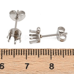304 Stainless Steel Flat Round Stud Earring Findings&nbsp;STAS-D389-04D-P
