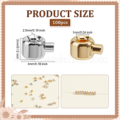 100Pcs 2 Colors Brass Crimp Beads&nbsp;KK-ME0003-11