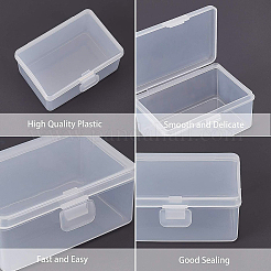 ポリプロピレン（pp）プラスチックボックス  ビーズ保存容器  ヒンジ付き蓋付き  長方形  ホワイト  5.8x8.35x3.65cm  インナーサイズ：7.7x5.1センチメートル  8個/箱&nbsp;CON-BC0006-55