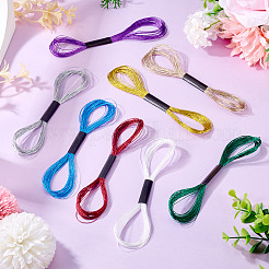 8 Skeins 8 Colors 6-Ply Polyester Metallic Embroidery Floss&nbsp;DIY-TAC0020-73