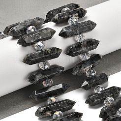 天然ラルビカイトの両端が尖ったビーズの連売り  ガラスビーズ  ファセット弾丸  31~33x7~9x7~9mm  穴：1mm  約26~27個/連  15.16~15.75''（38.5~40センチメートル）&nbsp;G-H069-B06-01