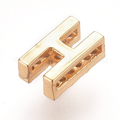 Golden Plated Brass Micro Pave Cubic Zirconia Slide Charms&nbsp;ZIRC-L075-61H-G