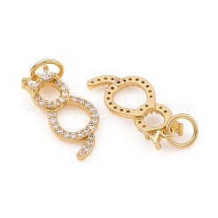 Brass Micro Pave Cubic Zirconia Charms&nbsp;X-ZIRC-G169-01G