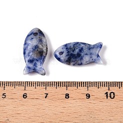 ナチュラルブルースポットジャスパーペンダント  魚のチャーム  23.5~24.5x12x5~6mm  穴：2mm&nbsp;X-G-N342-106F