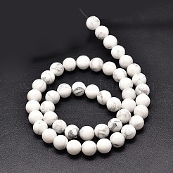 Natural Gemstone Howlite Round Bead Strands&nbsp;X-G-P075-34-10mm