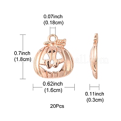 20Pcs Halloween Pumpkin Jack-O'-Lantern Alloy Pendants&nbsp;TIBEP-YW0001-43RG