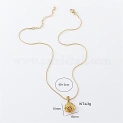 3Pcs Elegant Stainless Steel Rose Pendant Necklaces for Women&nbsp;QZ9315