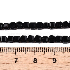 ファセットテーブルカットキューブ  ブラック  3~3.5x3.5~4x3~3.5mm  穴：0.8mm  約92~111個/連  12.24~14.92''（31.1~37.3センチメートル）&nbsp;G-T138-211B