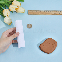 アクリルハンドル粘土テクスチャローラー  陶器ツール  ホワイト  120x32mm  内径：25mm&nbsp;DIY-WH0750-443