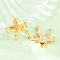 Melting Styles 304ステンレススチール製スタッドピアス（女性用）  スター  29x25mm&nbsp;EJEW-F415-02G-03