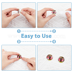 12 Sets 12 Style Luminous Self Adhesive Glass Eyes Cabochons&nbsp;GLAA-CA0001-58