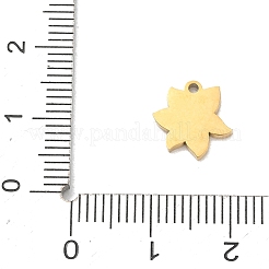 304ステンレススチールチャーム  花のチャーム  ゴールドカラー  11x10.5x1.5mm  穴：1.2mm&nbsp;SA-CBA2714-01A-G