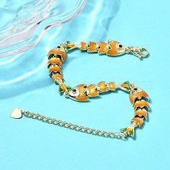 Brass Micro Pave Cubic Zirconia Link Chain Bracelets for Women&nbsp;BJEW-H639-01G