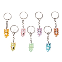 Luminous Transparent Resin Pendants with Iron Split Key Rings Keychain&nbsp;KEYC-JKC01209