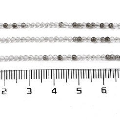 透明ガラスビーズ連売り  小さなビーズ  多面カット  ラウンド  グレー  2mm  穴：0.6mm  約188個/連  14.09''（35.8センチメートル）&nbsp;GLAA-H027-01F