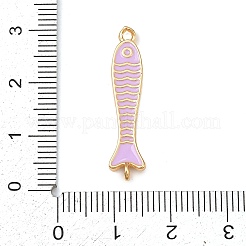 真鍮エナメルの魚のコネクターチャーム  鉛フリー＆カドミウムフリー  長持ちメッキ  ラックめっき  18KGP本金メッキ  ミックスカラー  29x7x3mm  穴：1.4~1.5mm&nbsp;KK-L255-15G