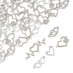 30Pcs 5 Styles Alloy Crystal Rhinestone Links/Connectors&nbsp;ALRI-FS0001-09