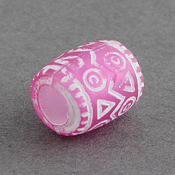クリアアクリルヨーロピアンビーズ  バレル  大穴ビーズ  ミックスカラー  9x8mm  穴：4mm&nbsp;X-OPDL-R112-M