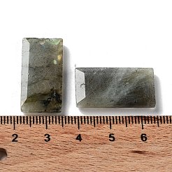 天然石ラブラドライトペンダント  ファセット長方形チャーム  25x13x4~4.5mm  穴：1mm&nbsp;G-G063-01I