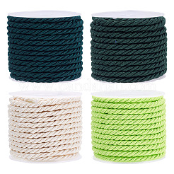 4 Rolls 4 Colors Round Polyester Cord&nbsp;OCOR-TA0003-88B