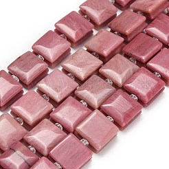 天然石ロードナイトビーズ連売り  正方形  シードビーズで  10.5x10.5x5.5mm  穴：0.8mm  約32~33個/連  15.35~15.75''（39~40センチメートル）&nbsp;GG-F802-B10-01