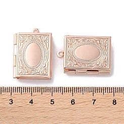 Rack Plating Brass Locket Pendants&nbsp;KK-F090-04RG