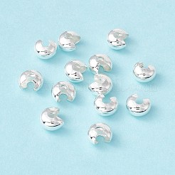 真鍮製つぶし玉カバーカシメ玉カバー  カドミウムフリー＆鉛フリー  銀  7.5x7x5mm  穴：3mm&nbsp;KK-P219-05C-S