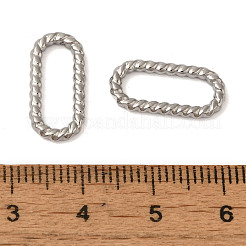 変色しない304ステンレススチール製リンクリング  ツイストオーバル  ステンレス鋼色  17x8x2mm  内径：13.5x4.5mm&nbsp;STAS-C104-32P