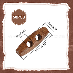 50Pcs 2-Hole Wood Buttons&nbsp;BUTT-UN0001-28B-02