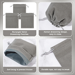30Pcs Rectangle Velvet Drawstring Pouches&nbsp;TP-NB0001-61C