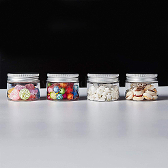プラスチック製の空の化粧品容器  アルミスクリュートップリッド付き  透明  4.1x5cm&nbsp;CON-BC0006-11