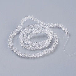 透明ガラスビーズ連売り  多面カット  三角形  透明  3x4x3mm  穴：1mm  約149個/連  13.3インチ（34cm）&nbsp;X-EGLA-J146-4mm-NB01