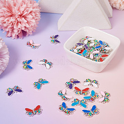 36Pcs 6 Colors Alloy Enamel Connector Charms&nbsp;ENAM-TA0001-97