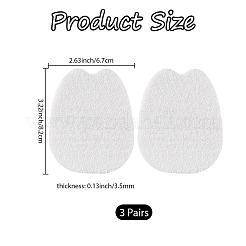 ファイバー前足部インソールパッド  前足クッション  ハイヒール用  ホワイト  82x67x3.5mm&nbsp;AJEW-WH20064-10