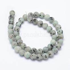 Natural Sesame Jasper/Kiwi Jasper Beads Strands&nbsp;G-F518-18-8mm