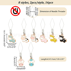 16Pcs 8 Style 304 Stainless Steel Threaders&nbsp;DIY-AB00050