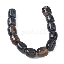 天然石黒瑪瑙ビーズ連売り  染め＆加熱  コラム  ブラック  15~16x11.5~13x11~13mm  穴：1.6mm  約12個/連  7.17~7.28''（18.2~18.5センチメートル）&nbsp;G-H295-F01-14