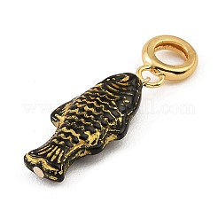 Brass Resin & Enamel European Dangle Charms&nbsp;KK-CBA217A-07G-02