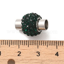 304ステンレススチール製マグネット留め具、接着端付き  ポリマークレイラインストーンビーズで  コラム  ステンレス鋼色  17x12x12mm  穴：5mm&nbsp;FIND-C044-01