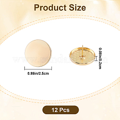 釘不要の亜鉛合金カーテンボタンバックル12個  304ステンレス鋼  フラットラウンド  ゴールドカラー  25x13mm&nbsp;FIND-GF0007-41D