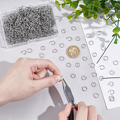1000Pcs 304 Stainless Steel Open Jump Rings&nbsp;STAS-UN0063-01